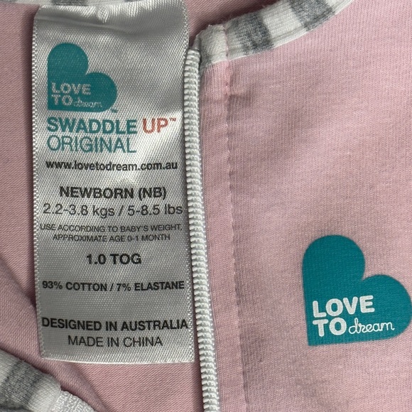 Love to Dream SwaddleUp Orig’l 1.0 Tog Sleep Sack Pink 0000 Baby 0-3mth Preloved - Picture 5 of 6